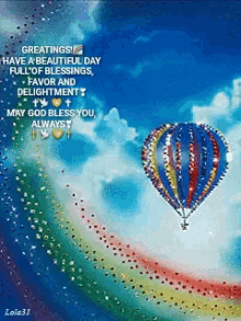 Hot Air Balloon Rainbow GIF - Hot Air Balloon Rainbow Blessing GIFs