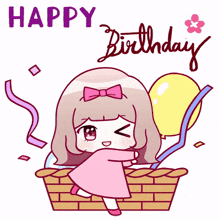 cute girl pink lovely happy birthday