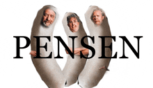 the word pensen is on a white background with a picture of three people