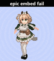 a pixel art of a maid with the words epic embed fail on the bottom