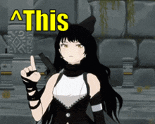 Rwby Blake Belladonna GIF - Rwby Blake Belladonna Point Up GIFs