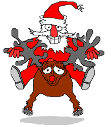 renifer mikolaj pedzacy santa claus reindeer