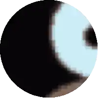 a pixelated image of a circle with a blue border