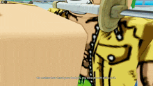 a cartoon character says no matter how hard your body is my sword will still out it
