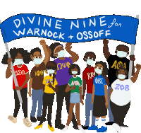 Divine Nine Divine Nine For Warnock And Ossoff Sticker