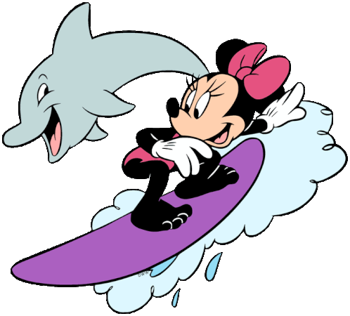 Surfing Minnie Mouse Sticker - Surfing Minnie Mouse Surfer Stickers