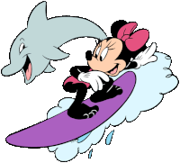 Surfing Minnie Mouse Sticker