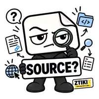a cartoon character is holding a sign that reads source