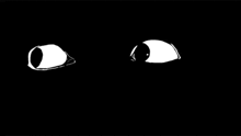 a black and white drawing of a cat 's eyes in the dark