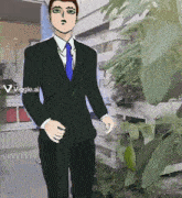 a cartoon drawing of a man in a suit and tie with a viggle.ai watermark