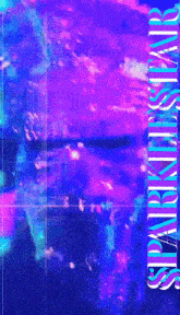 a purple and blue poster with the words sparkling star on it
