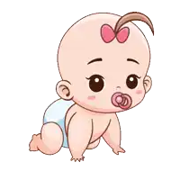 a baby girl with a pacifier in her mouth is crawling on the floor