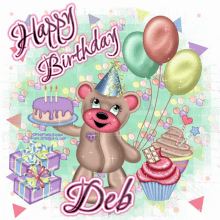 Happy Birthday Deb GIF - Happy Birthday Deb Balloons GIFs