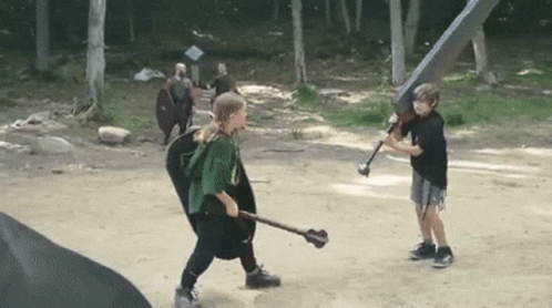 Sword Bonk GIF - Sword Bonk Kids Fighting - Discover & Share GIFs