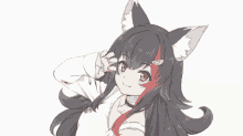 cute girl black wolf animation hololive