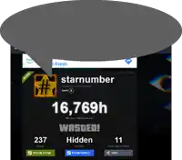 a screenshot of starnumber 's profile with a speech bubble