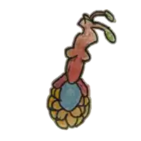 a colorful drawing of a plant with a blue circle in the middle