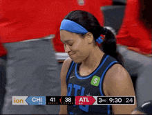 a basketball game is being played between the chi and the atl team