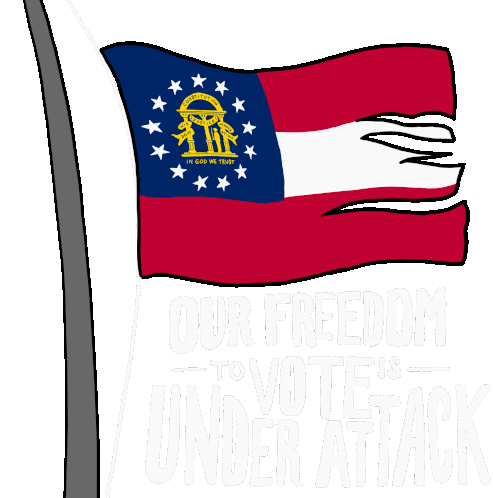 Georgias Right To Vote Protect The Vote Sticker - Georgias Right To Vote Protect The Vote I Voted Stickers