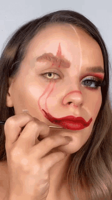 redlipstick redlip redfacepaint clownmakeup makeuplook