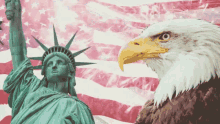 America Statue Of Liberty GIF - America Statue Of Liberty Eagle GIFs