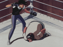 a man in a boxing ring says two in a cartoon