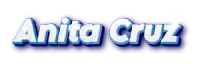 a white and blue logo for anita cruz on a white background