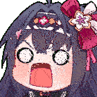 a cartoon drawing of a girl with a surprised look on her face