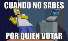 Cuando No Sabes Por Quien Votar Homero Los Simpsons GIF