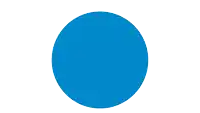a blue circle that says jetzt bewerfen in white letters