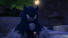 a cartoon character named sonic is standing in front of a windmill