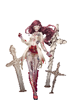 a woman in a skeleton costume is standing in front of a cross