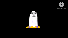 a cartoon ghost is holding a sign that says booo !