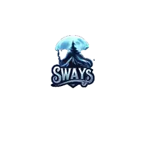 a logo for sway 's with a full moon in the sky