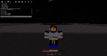a screenshot of a video game shows a person with red hair and a red shirt