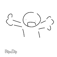 a drawing of a stick figure with a sad face and the words flipa clip below it