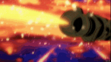 a cartoon of a gun shooting a beam of fire