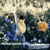a picture of a cat playing a guitar with the website rathergood.com written on the bottom