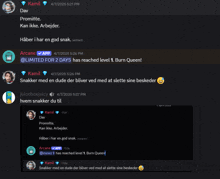a screenshot of a chat with kamil and dav