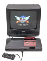 a sega master system with sonic the hedgehog on it