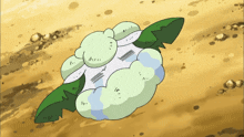 a cartoon drawing of a cauliflower with leaves on it