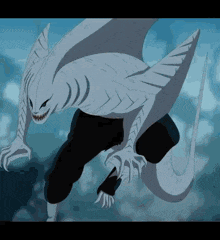 a cartoon drawing of a monster with a long tail
