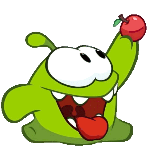 Eating An Apple Om Nom Sticker - Eating An Apple Om Nom Cut The Rope Stickers