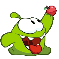 Eating An Apple Om Nom Sticker - Eating An Apple Om Nom Cut The Rope Stickers