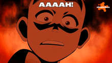 a cartoon character with the words aaaah on the top