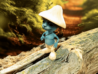 Smurf Cat Walking In Nature Sticker