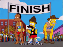 Finish Line GIF - Finish Line Simpsons GIFs