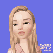 a cartoon character with the name marimar zepeto on the bottom right