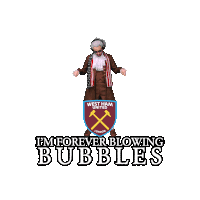 a logo for west ham united london with two crossed hammers on a shield