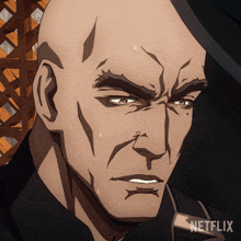 a close up of a man 's face with netflix written on the bottom